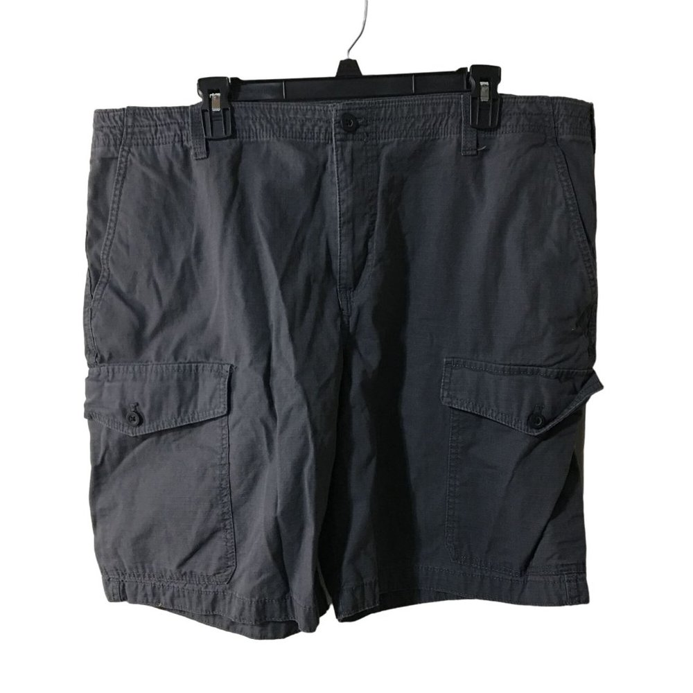IZOD FLAT FRONT GREY CARGO SHORTS CASUAL MENS 38